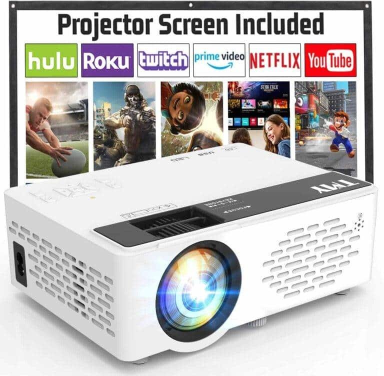 TMY Mini Projector, Upgraded Bluetooth Projector with Screen, 1080P Full HD https://algazeery.com